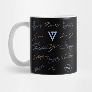 Design with the autographs of the group seventeen Mug